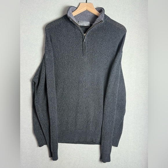 Oscar De La Renta Men’s Grey Cotton Blend Quarter Zip Sweater Size XL - Picture 1 of 9